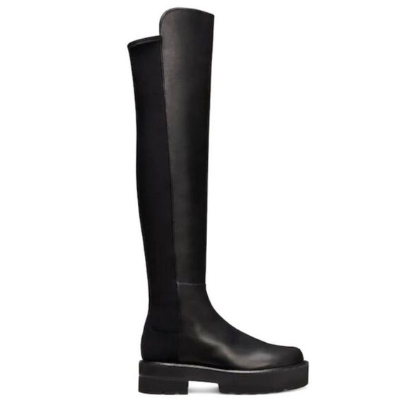 Stuart Weitzman 5050 Over-The-Knee Leather Combat Boots size 4.5 - Picture 1 of 16